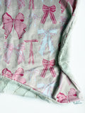 Sweet Pink Bow Baby Blanket (34x34 inches)