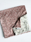 Dusty Pink Ditsy Floral Baby Blanket (34x34 inches)