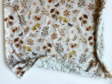 Neutral Floral Butterfly Baby Blanket (34x34 inches)
