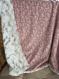 Dusty Pink Ditsy Floral Baby Blanket (34x34 inches)