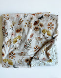 Neutral Floral Butterfly Baby Blanket (34x34 inches)