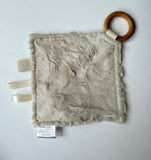Sage Checkerboard Crinkle Paper Teething Ring Toy