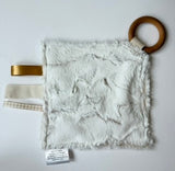 Beige Flower Crinkle Paper Teething Ring Toy