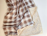 PREORDER Beige and Brown Plaid Adult Throw (50x70 inches)