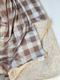 PREORDER Beige and Brown Plaid Adult Throw (50x70 inches)