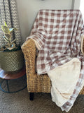 PREORDER Beige and Brown Plaid Adult Throw (50x70 inches)