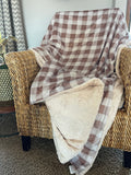PREORDER Beige and Brown Plaid Adult Throw (50x70 inches)