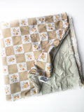 Ditsy Floral Checkerboard Baby Blanket (34x34 inches)