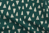 Boho White Christmas Trees on Emerald