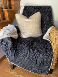 PREORDER Black Mudcloth Adult Throw (50x70 inches)