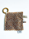 Spice Ditsy Floral Crinkle Paper Teething Ring Toy