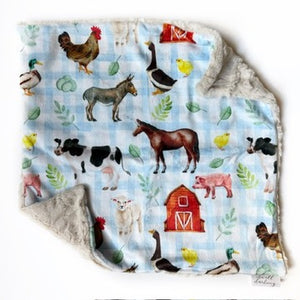 Plaid Farm Lovey (16x16 inches)