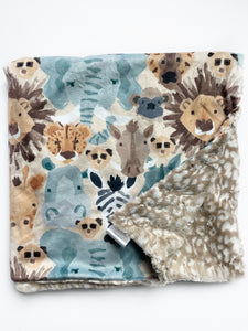 Watercolor Safari Baby Blanket (34x34 inches)