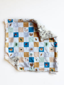 Woodland Checkerboard Lovey (16x16 inches)