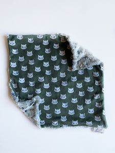 Green Cat Face Lovey (16x16 inches)