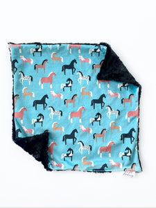 Blue Horse Lovey (16x16 inches)