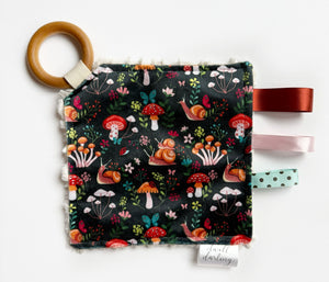 Mushrooms and Snails Crinkle Paper Teething Ring Toy