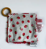 Strawberry Crinkle Paper Teething Ring Toy