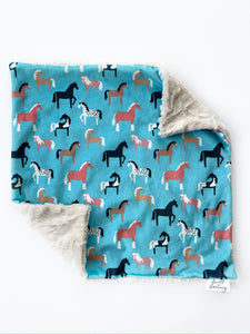 Blue Horse Lovey (16x16 inches)