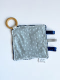 Gray and Navy Crinkle Paper Teether