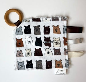 Bear Crinkle Paper Teething Ring Toy