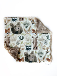 Watercolor Woodland on Taupe Lovey (16x16 inches)
