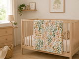 Glitzy Daisy Floral Baby Blanket (34x34 inches)