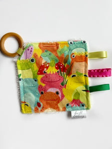 Feelin Froggy Crinkle Paper Teething Ring Toy