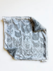Gray Cat Face Lovey (16x16 inches)