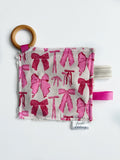 Big Bow Crinkle Paper Teething Ring Toy