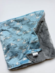 Blue Airplane Baby Blanket (34x34 inches)