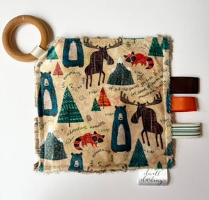 Mountain Animals Crinkle Paper Teething Ring Toy