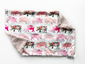 Floral Pig XL Lovey (26x16 inches)