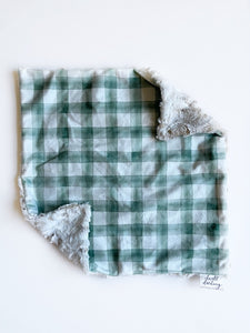 Sage Watercolor Plaid Lovey (16x16 inches)