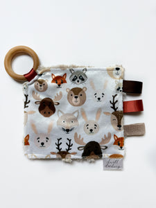 Woodland Friends Crinkle Paper Teething Ring Toy