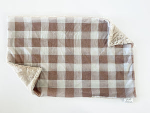 Brown and Cream Plaid XL Lovey (26x16 inches)