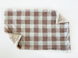 Brown and Cream Plaid XL Lovey (26x16 inches)