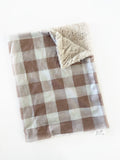 Brown and Cream Plaid XL Lovey (26x16 inches)