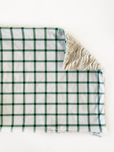 Sage Green Grid XL Lovey (26x16 inches)