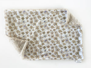 Beige and Iris Floral XL Lovey (26x16 inches)