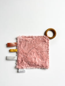 Pink Floral Crinkle Paper Teething Ring Toy