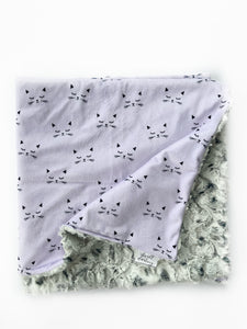 Lilac Cat Baby Blanket (34x34 inches)