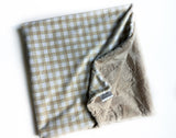 Beige Gingham Baby Blanket (34x34 inches)