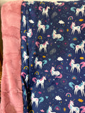 Navy Unicorn Toddler Blanket (34x52 inches)
