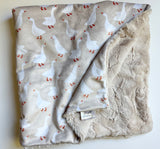 Beige Geese Baby Blanket (34x34 inches)