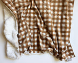 Brown Gingham Baby Blanket (34x34 inches)