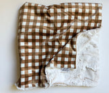 Brown Gingham Baby Blanket (34x34 inches)