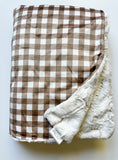 Brown Gingham Throw (50x70 inches)