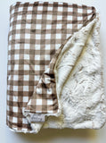 Brown Gingham Throw (50x70 inches)