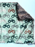 Tractors on Green XL Lovey (26x16 inches)